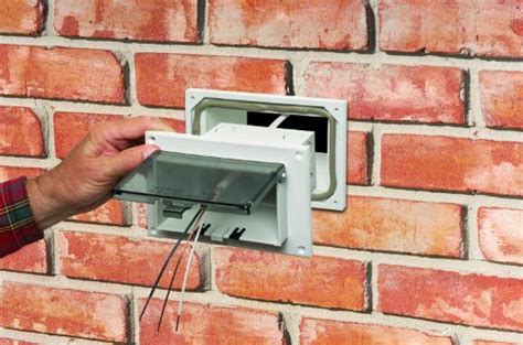 arlington outdoor electrical box brick|recessed exterior outlet box.